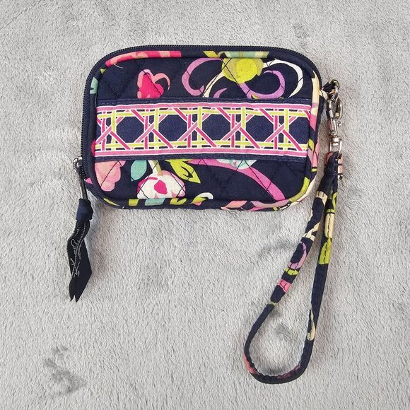 Vera Bradley Ribbons Wristlet Multicolor Floral Print Zip Around Closure Retired - Picture 1 of 7